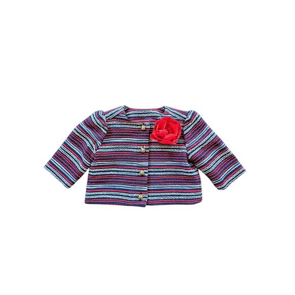 Janie and Jack Baby Girls Boucle Flower Jacket Holiday Size 12-18 Months - Picture 4 of 11